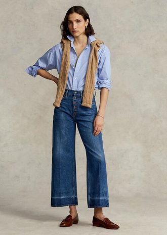 Navy Women’s Ralph Lauren Wide-leg Cropped Jeans