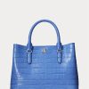 New England Blue Women’s Ralph Lauren Embossed Leather Medium Marcy Satchel Bags New England Blue Women’s Ralph Lauren Embossed Leather Medium Marcy Satchel Bags