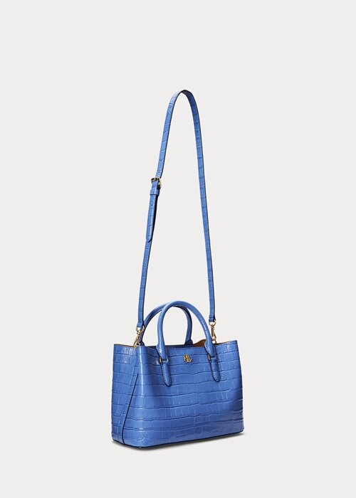 New England Blue Women’s Ralph Lauren Embossed Leather Medium Marcy Satchel Bags New England Blue Women’s Ralph Lauren Embossed Leather Medium Marcy Satchel Bags