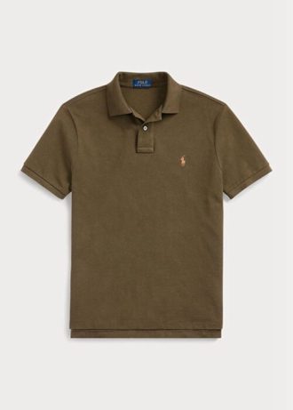 Olive Men’s Ralph Lauren Custom Slim Fit Mesh Polo Shirts