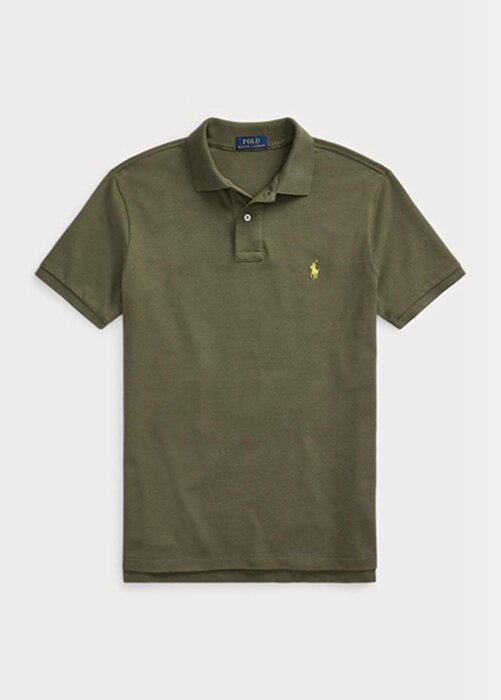 Olive Men’s Ralph Lauren Custom Slim Fit Mesh Polo Shirts Olive Men’s Ralph Lauren Custom Slim Fit Mesh Polo Shirts