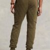 Olive Men’s Ralph Lauren Luxury Jersey Cargo Jogger  Pants
