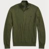 Olive Men’s Ralph Lauren Mesh-knit Cotton Quarter-zip Jumper  Sweaters