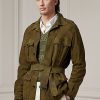 Olive Men’s Ralph Lauren Suede Belted Jackets