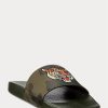Olive Men’s Ralph Lauren Tiger Camo Leather Slippers Olive Men’s Ralph Lauren Tiger Camo Leather Slippers