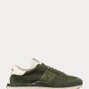 Olive Men’s Ralph Lauren Train 89 Suede-Panelled Sneakers