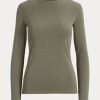 Olive Women’s Ralph Lauren Cotton-Blend Long-Sleeve Tops