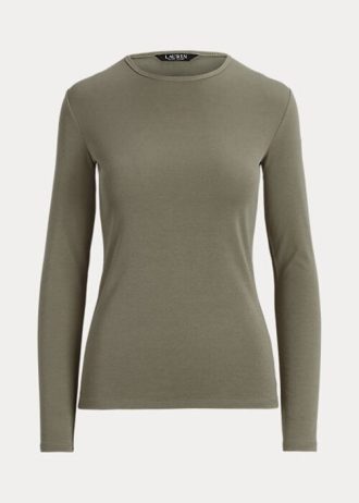 Olive Women’s Ralph Lauren Cotton-Blend Long-Sleeve Tops