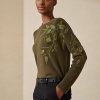 Olive Women’s Ralph Lauren Embellished Cashmere Crewneck Sweaters