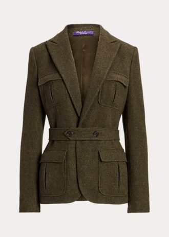 Olive Women’s Ralph Lauren Rhodri Wool-Blend Twill Jackets
