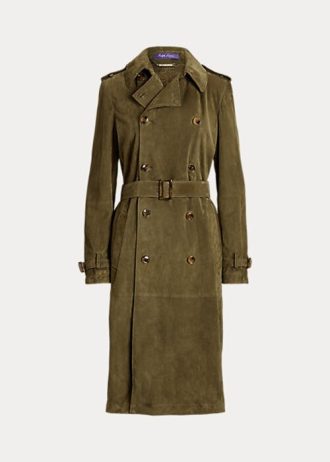 Olive Women’s Ralph Lauren Romilly Lamb-Suede Coats