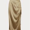 Olive Women’s Ralph Lauren Ruched Tie-detail Satin Skirts