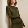 Olive Women’s Ralph Lauren Silk Long-Sleeve Evening Dress