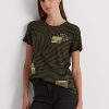 Olive Women’s Ralph Lauren Zebra-Print Jersey T Shirts Olive Women’s Ralph Lauren Zebra-Print Jersey T Shirts