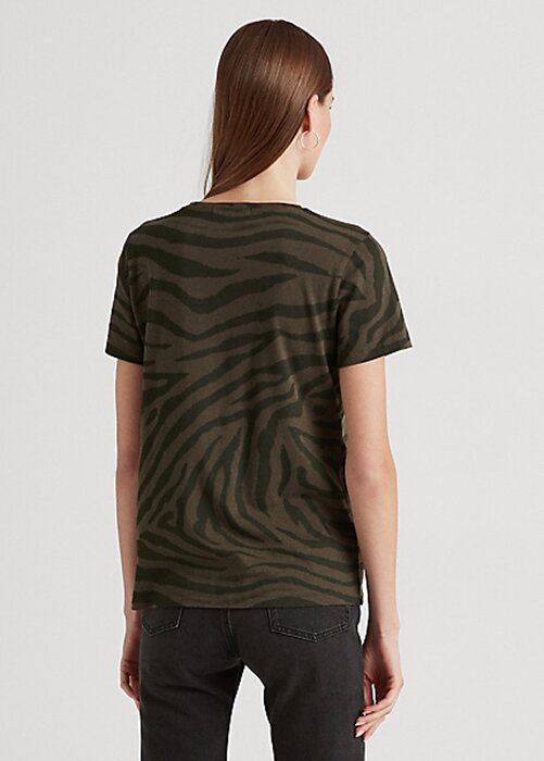 Olive Women’s Ralph Lauren Zebra-Print Jersey T Shirts Olive Women’s Ralph Lauren Zebra-Print Jersey T Shirts