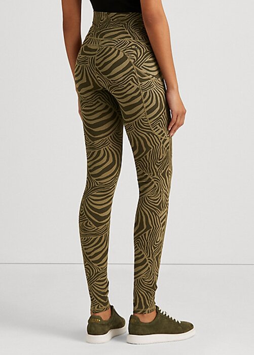 Olive Women’s Ralph Lauren Zebra-Print Stretch Jersey Leggings Olive Women’s Ralph Lauren Zebra-Print Stretch Jersey Leggings