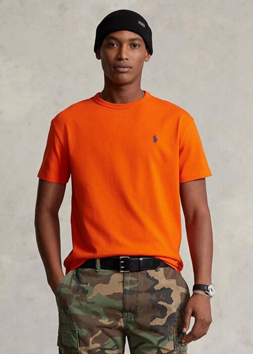 Orange Men’s Ralph Lauren Classic Fit Heavyweight Jersey T Shirts Orange Men’s Ralph Lauren Classic Fit Heavyweight Jersey T Shirts
