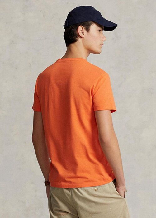 Orange Men’s Ralph Lauren Custom Slim Fit Crewneck T Shirts Orange Men’s Ralph Lauren Custom Slim Fit Crewneck T Shirts