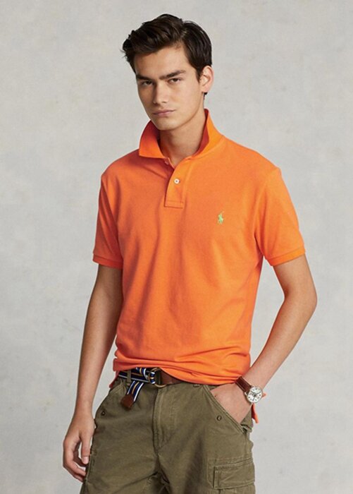 Orange Men’s Ralph Lauren Custom Slim Fit Mesh Polo Shirts Orange Men’s Ralph Lauren Custom Slim Fit Mesh Polo Shirts