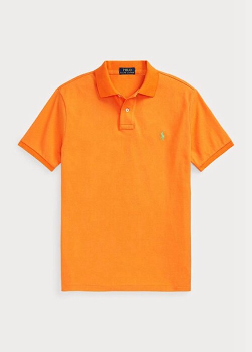 Orange Men’s Ralph Lauren Custom Slim Fit Mesh Polo Shirts Orange Men’s Ralph Lauren Custom Slim Fit Mesh Polo Shirts
