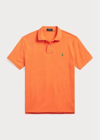 Orange Men’s Ralph Lauren Custom Slim Fit Mesh Polo Shirts
