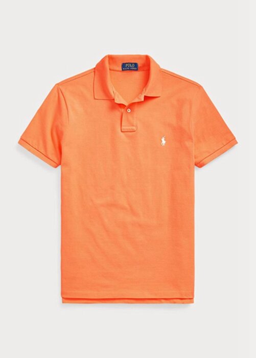 Orange Men’s Ralph Lauren Custom Slim Fit Mesh Polo Shirts Orange Men’s Ralph Lauren Custom Slim Fit Mesh Polo Shirts