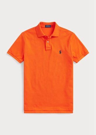 Orange Men’s Ralph Lauren Custom Slim Fit Mesh Polo Shirts