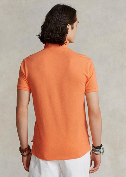Orange Men’s Ralph Lauren Custom Slim Fit Mesh Polo Shirts Orange Men’s Ralph Lauren Custom Slim Fit Mesh Polo Shirts