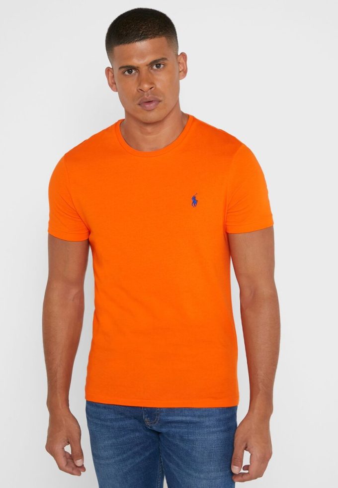 Orange Men’s Ralph Lauren Essential Crew Neck T Shirts Orange Men’s Ralph Lauren Essential Crew Neck T Shirts