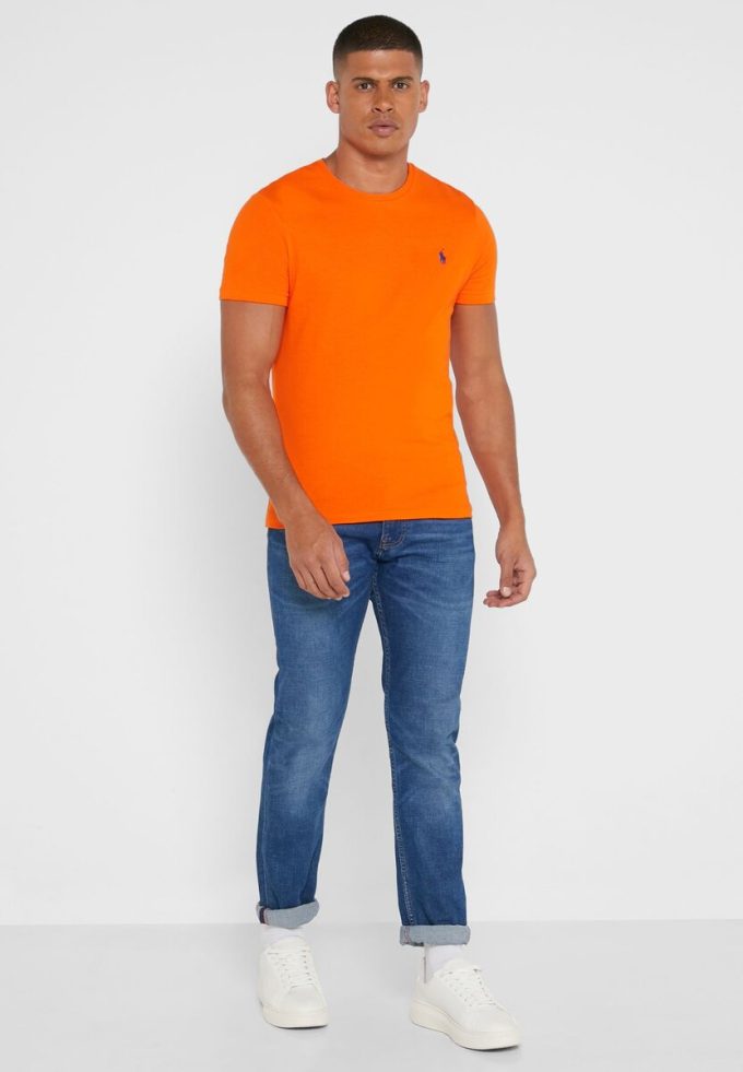 Orange Men’s Ralph Lauren Essential Crew Neck T Shirts Orange Men’s Ralph Lauren Essential Crew Neck T Shirts