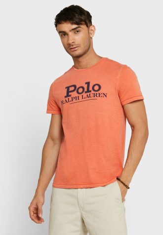 Orange Men’s Ralph Lauren Logo Crew Neck T Shirts
