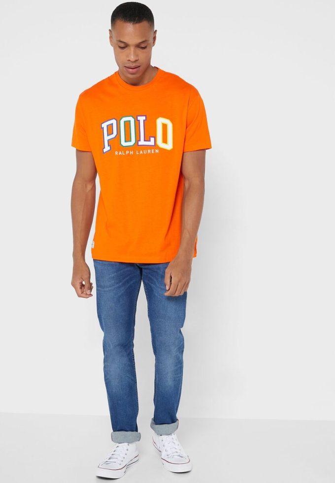 Orange Men’s Ralph Lauren Logo Crew Neck T Shirts