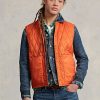 Orange Men’s Ralph Lauren Water-Repellent Quilted Vest Orange Men’s Ralph Lauren Water-Repellent Quilted Vest