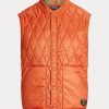 Orange Men’s Ralph Lauren Water-Repellent Quilted Vest Orange Men’s Ralph Lauren Water-Repellent Quilted Vest