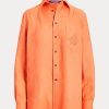 Orange Women’s Ralph Lauren Adrien Linen Shirts