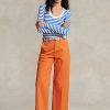 Orange Women’s Ralph Lauren Chino Wide-Leg Pants