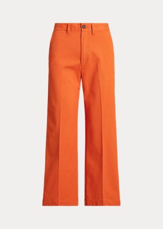 Orange Women’s Ralph Lauren Chino Wide-Leg Pants