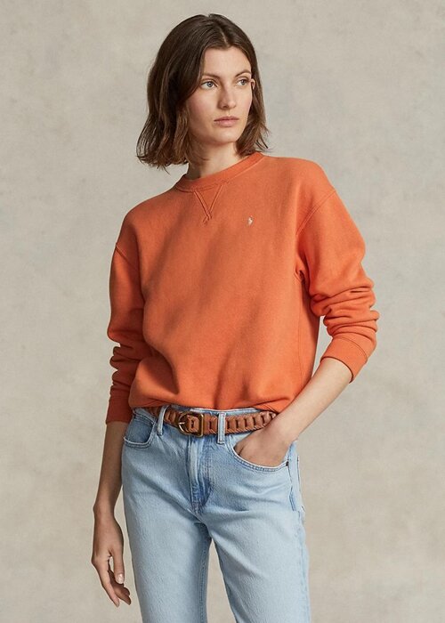 Orange Women’s Ralph Lauren Fleece Crewneck Pullover Sweatshirts Orange Women’s Ralph Lauren Fleece Crewneck Pullover Sweatshirts