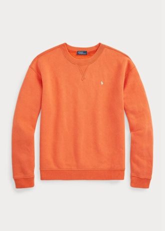 Orange Women’s Ralph Lauren Fleece Crewneck Pullover Sweatshirts
