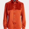 Orange Women’s Ralph Lauren Mulberry Silk Shir Shirts