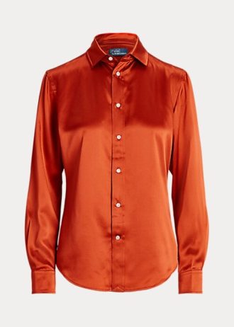 Orange Women’s Ralph Lauren Mulberry Silk Shir Shirts