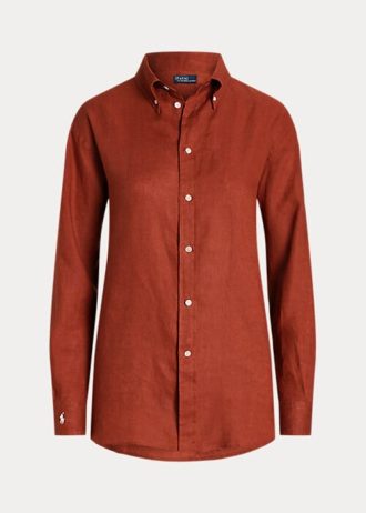 Orange Women’s Ralph Lauren Relaxed Fit Linen Shirts