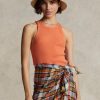 Orange Women’s Ralph Lauren Rib-knit Cotton Tanks