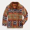 Orange Women’s Ralph Lauren Shearling-Collar Jacquard Jackets