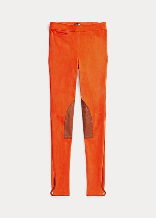 Orange Women’s Ralph Lauren Stretch Lambskin Suede Jodhpur Leggings Orange Women’s Ralph Lauren Stretch Lambskin Suede Jodhpur Leggings