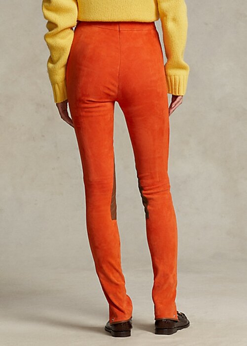 Orange Women’s Ralph Lauren Stretch Lambskin Suede Jodhpur Leggings Orange Women’s Ralph Lauren Stretch Lambskin Suede Jodhpur Leggings