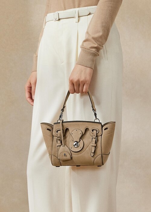 Pale Honey Women’s Ralph Lauren Calf-Suede Soft Ricky 18 Handbag Pale Honey Women’s Ralph Lauren Calf-Suede Soft Ricky 18 Handbag
