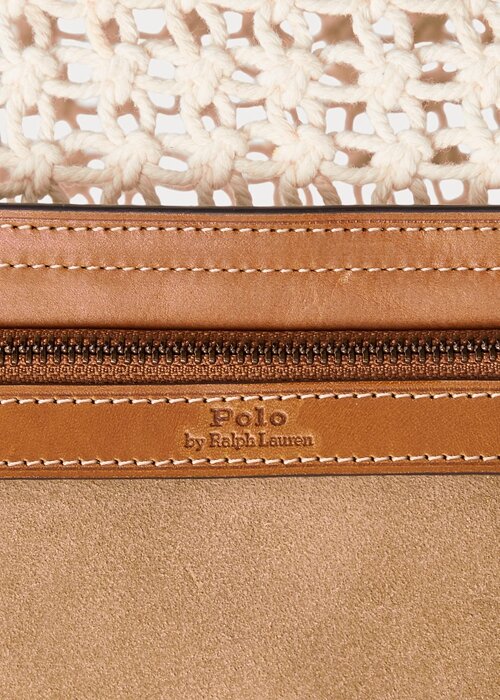 Parchment Cream Women’s Ralph Lauren Leather-Trim Crochet Large Bellport Tote Bags Parchment Cream Women’s Ralph Lauren Leather-Trim Crochet Large Bellport Tote Bags