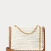 Parchment Cream Women’s Ralph Lauren Polo ID Crochet Envelope Chain Crossbody Bags