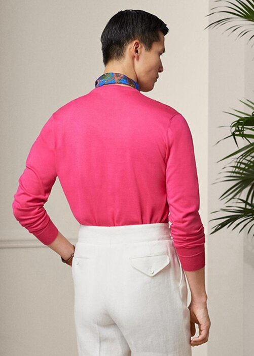Pink Men’s Ralph Lauren Cotton Crewneck Jumper Sweaters Pink Men’s Ralph Lauren Cotton Crewneck Jumper Sweaters
